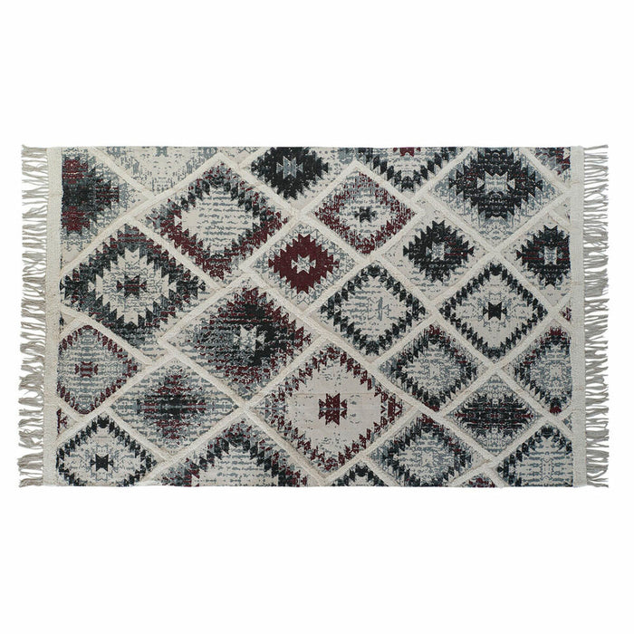 Teppich DKD Home Decor Weiß Schwarz Rot Baumwolle (160 x 230 x 1 cm)
