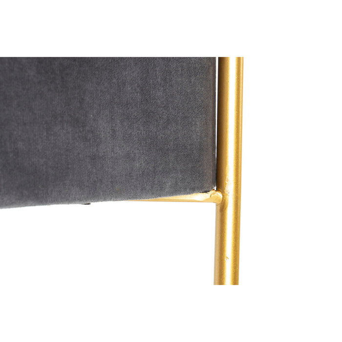Barhocker DKD Home Decor Grau Polyester Schaum Metall Golden Holz MDF (80 x 80 x 47 cm)