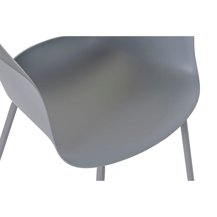 Stuhl DKD Home Decor Metall Hellgrau Polypropylen (PP) (57 x 54 x 80 cm)
