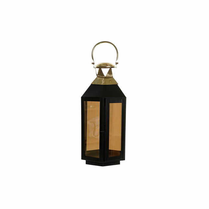 Lanterne DKD Home Decor Schwarz Kristall Eisen Golden (22 x 20 x 46 cm)