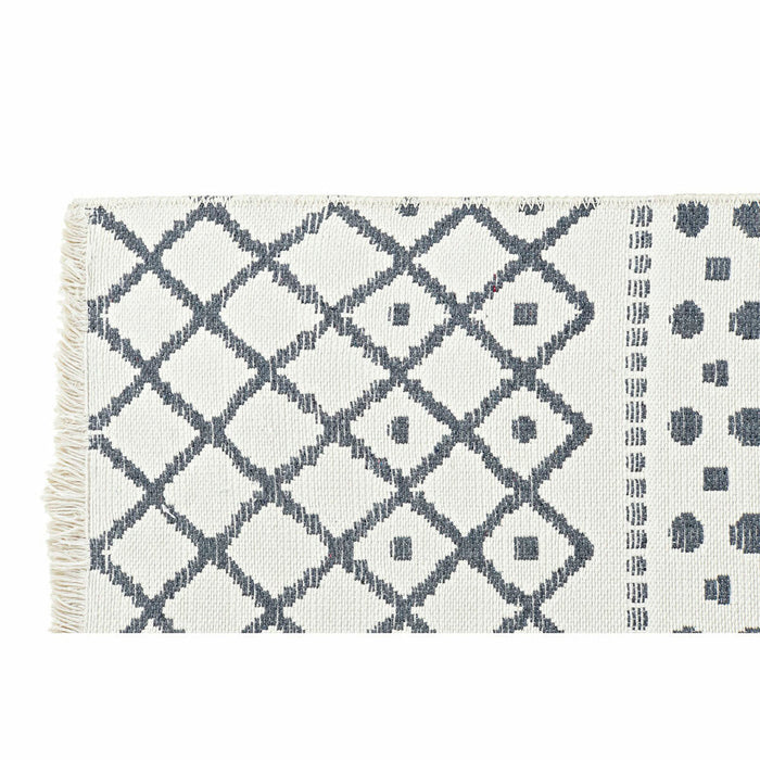 Teppich DKD Home Decor Weiß Polyester Baumwolle Dunkelgrau (200 x 290 x 1 cm)