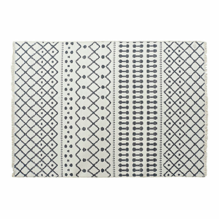 Teppich DKD Home Decor Weiß Polyester Baumwolle Dunkelgrau (200 x 290 x 1 cm)