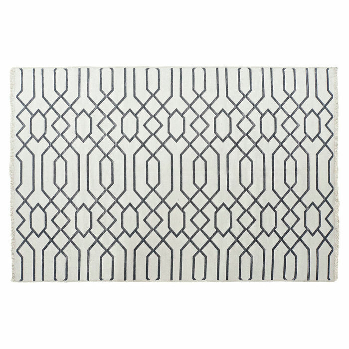 Teppich DKD Home Decor Weiß Grau Polyester Baumwolle (200 x 290 x 1 cm)
