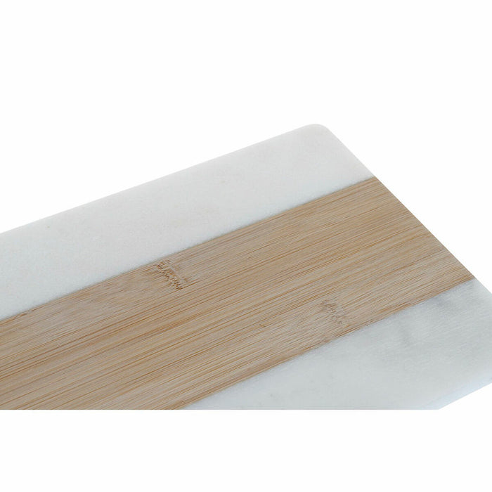 Schneidebrett DKD Home Decor Weiß Bambus Marmor (38 x 18 x 1 cm)