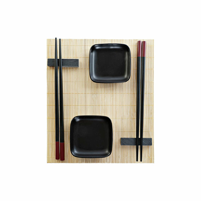 Sushi-Set DKD Home Decor Bambus Steingut (7 pcs) (27,8 x 17,8 x 3 cm)