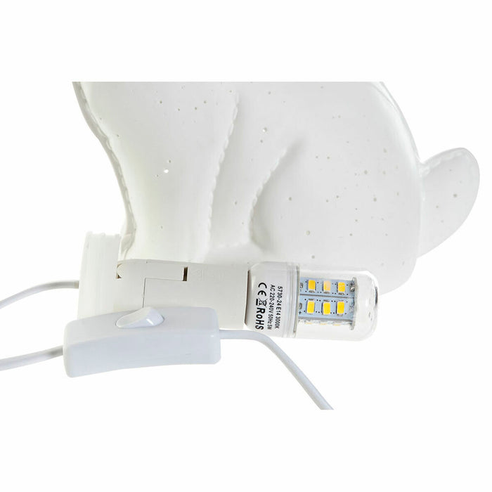 Tischlampe DKD Home Decor Weiß Porzellan LED Hund (25 x 10 x 19 cm)