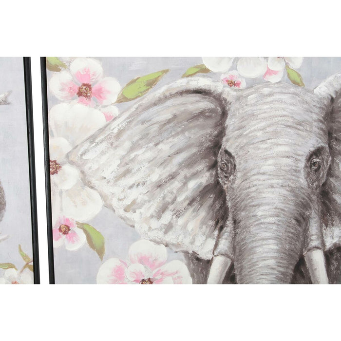Bild DKD Home Decor Elefant Blomster (100 x 3.5 x 100 cm) (2 pcs)