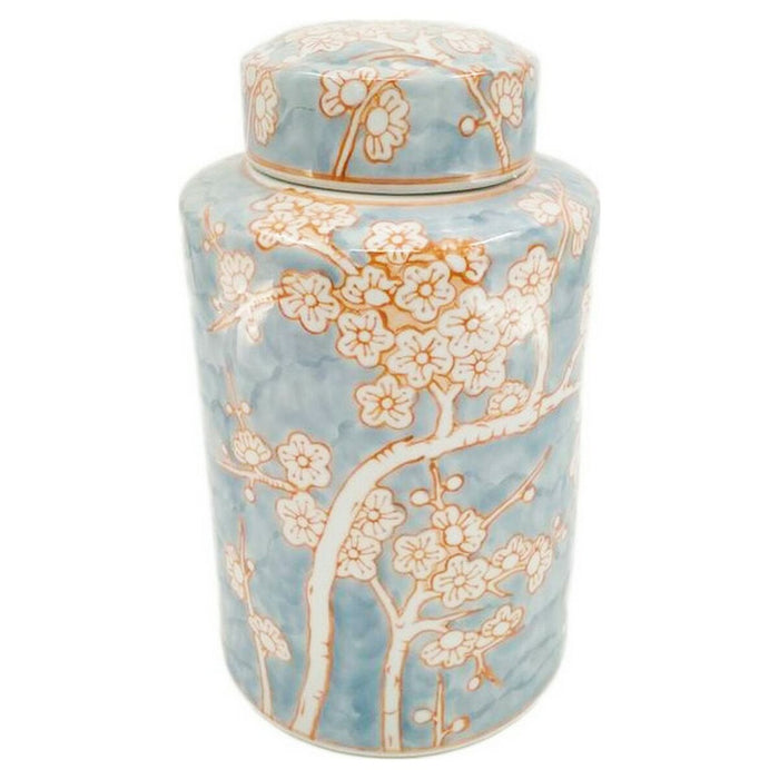 Vase DKD Home Decor Porzellan Blau Orange Orientalisch (18 x 18 x 30 cm)