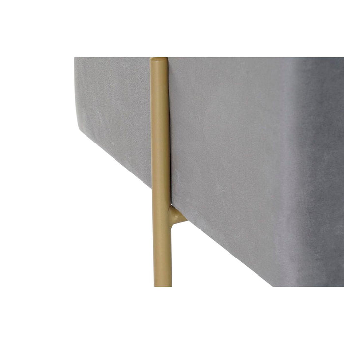 Fußstütze DKD Home Decor Rosa Samt Golden Metall Polyester (42 x 42 x 45 cm)