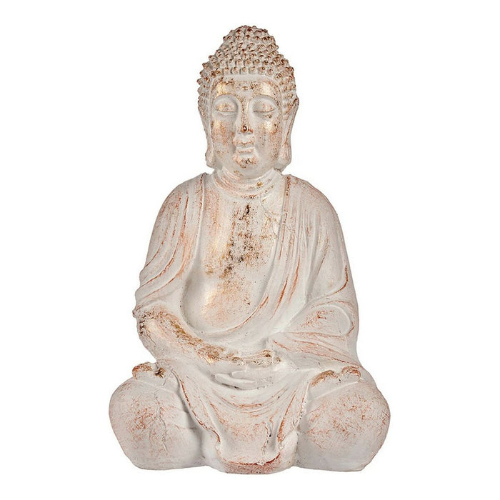 Dekorative Figur für den Garten Buddha Weiß/Golden Polyesterharz (24,5 x 50 x 31,8 cm)