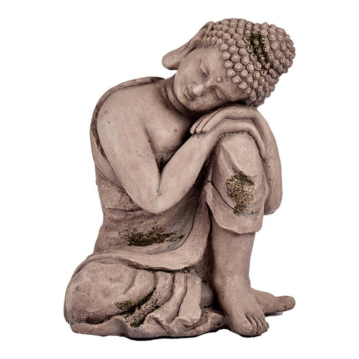 Dekorative Figur für den Garten Buddha Grau Polyesterharz (28,5 x 43,5 x 37 cm)