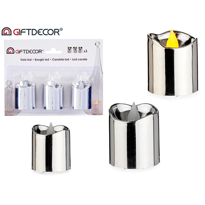 LED Kerze (3 Stücke) Silber