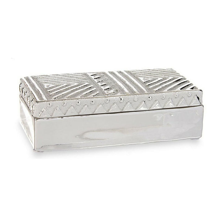 Box-Schmuckkästchen aus Keramik Silberfarben (10,2 x 6,3 x 20,5 cm)