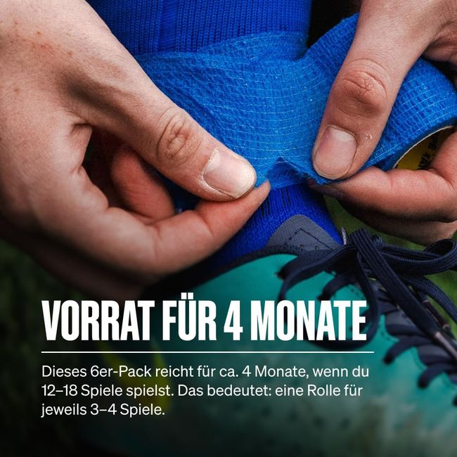 SPORTTAPE  Selbstklebender verband - 6 Rollen, 5 cm x 4,5 m Blau