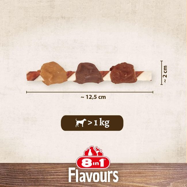 8in1 Triple Flavour Skewers Kaustangen für Hunde Beutel