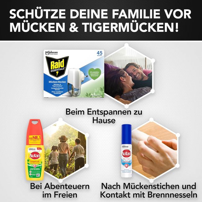 Autan und Raid Kombi-Pack, ideal zum Schutz gegen Mücken auf Reisen