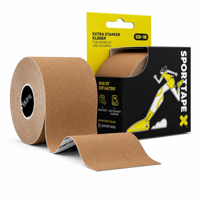 SPORTTAPE  Kinesiologie Tape 5cm x 5m Hellbraun