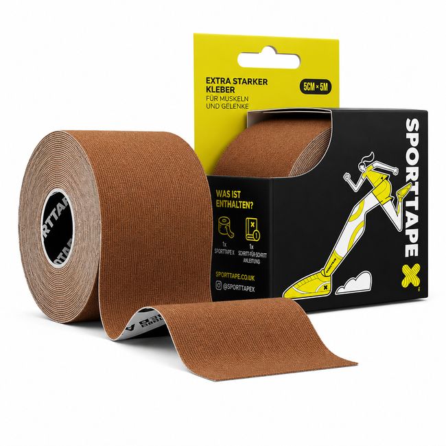 SPORTTAPE  Kinesiologie Tape 5cm x 5m Braun