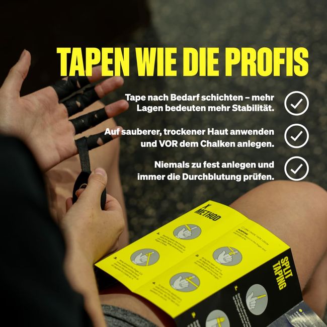SPORTTAPE 6 Rollen Klettertape 1,25 cm x 10 m - weiß
