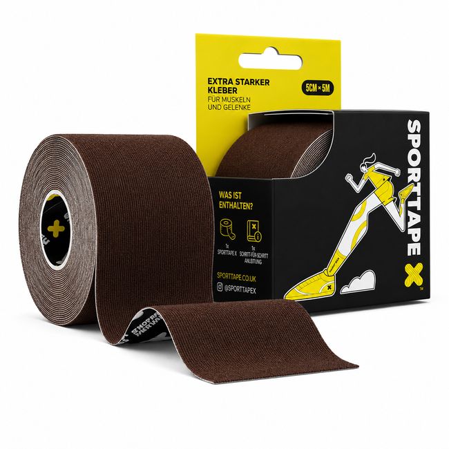 SPORTTAPE  Kinesiologie Tape 5cm x 5m Dunkelbraun