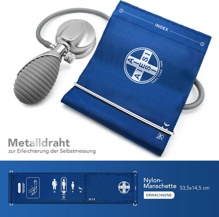AIESI Aneroid A7 Blutdruckmessgerät mit Stethoskop