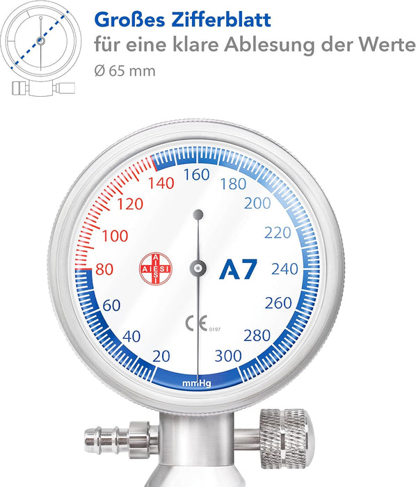AIESI Aneroid A7 Blutdruckmessgerät mit Stethoskop