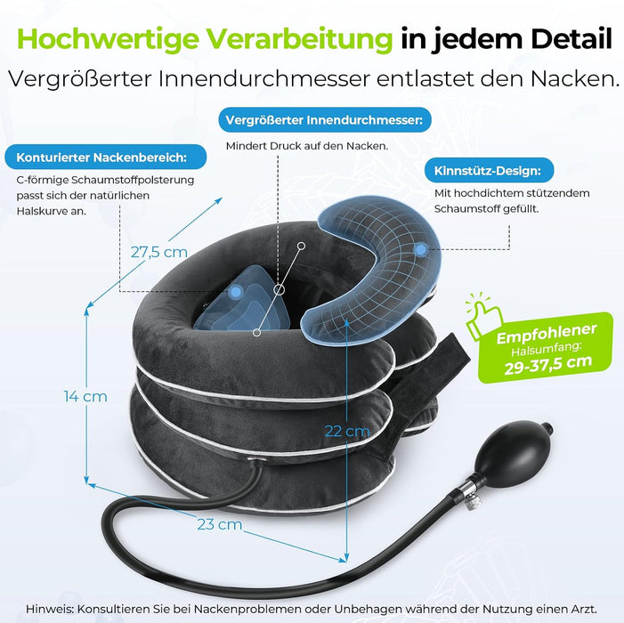 AUVON NI3663 aufblasbare dreilagige Nackenstütze
