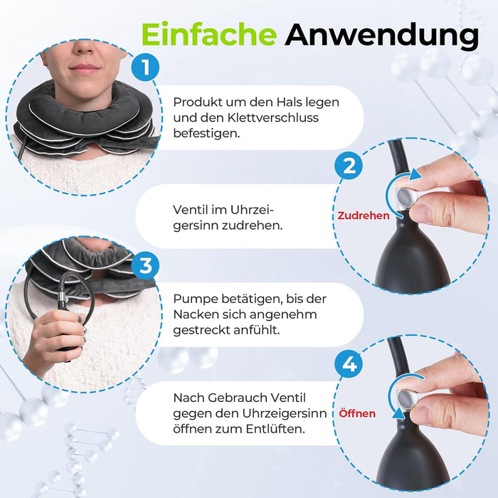 AUVON NI3663 aufblasbare dreilagige Nackenstütze