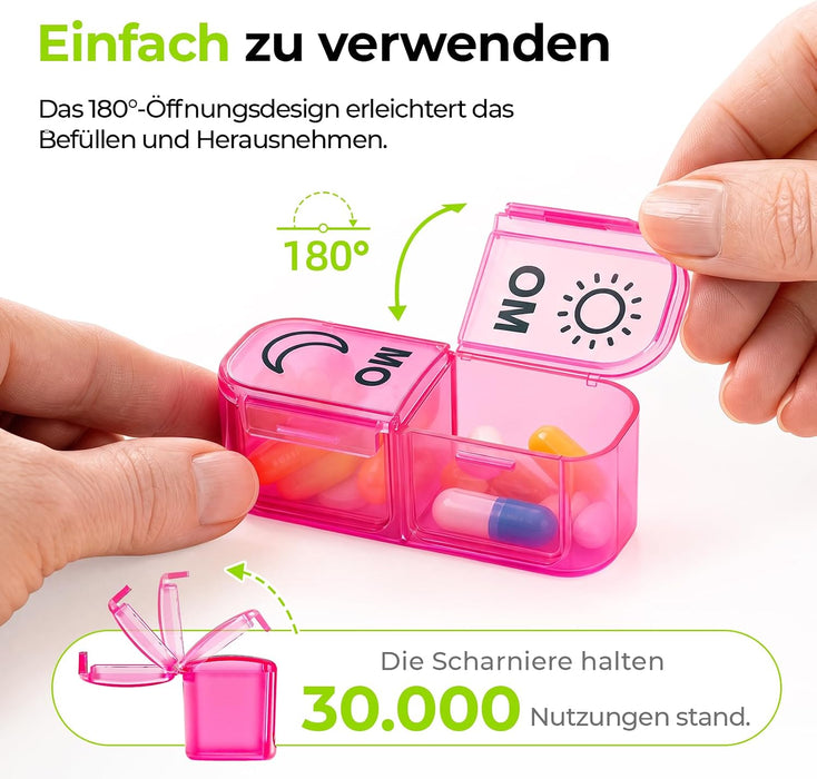AUVON große Wochen-Tablettenbox mit oben lesbarer Beschriftung