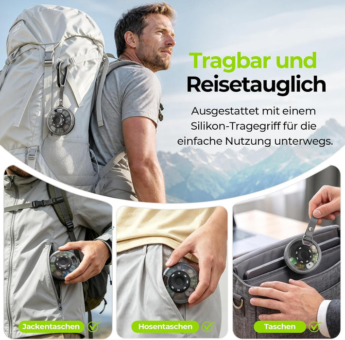 AUVON kleiner runder Tablettenorganizer mit Magnetdeckel