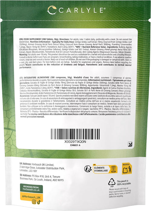 Carlyle Ginkgo Biloba mit koreanischem Ginseng