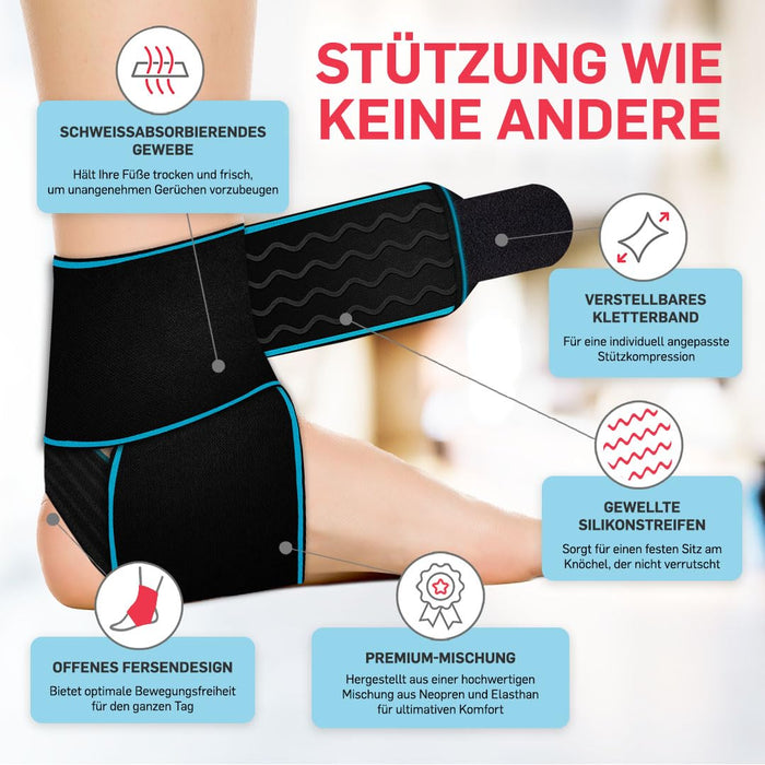 Dr. Arthritis Essentials Sprunggelenk-Wickelbandage, schwarz/blau