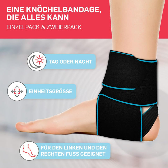 Dr. Arthritis Essentials Sprunggelenk-Wickelbandage, schwarz/blau