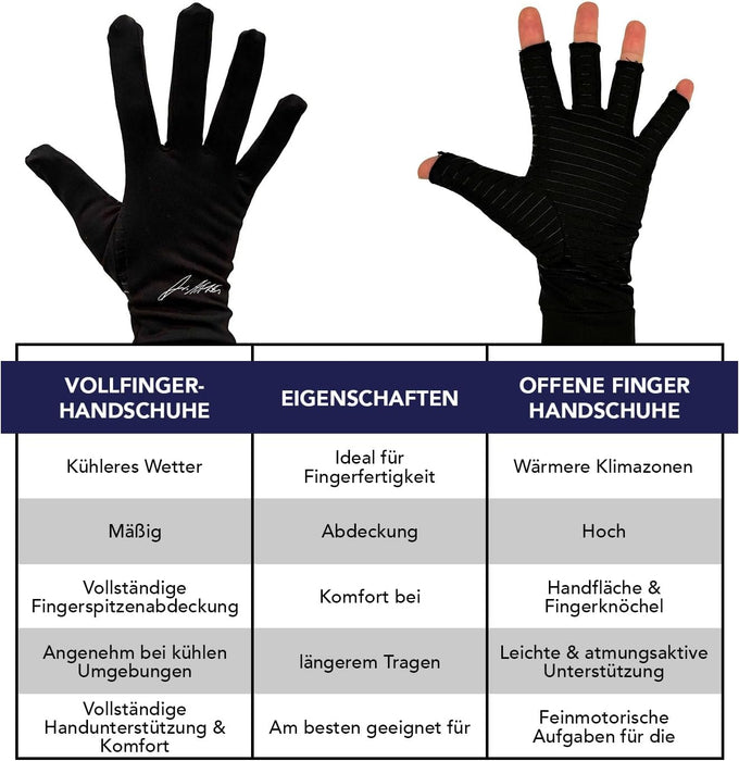Dr. Arthritis Kupfer-Kompressionshandschuhe, L, schwarz