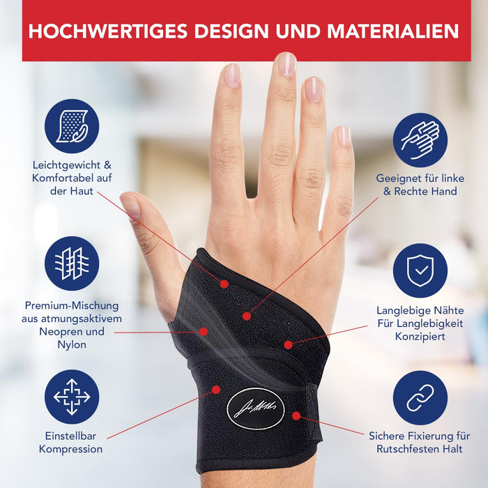 Dr. Arthritis Leichte Handgelenkbandage, schwarz