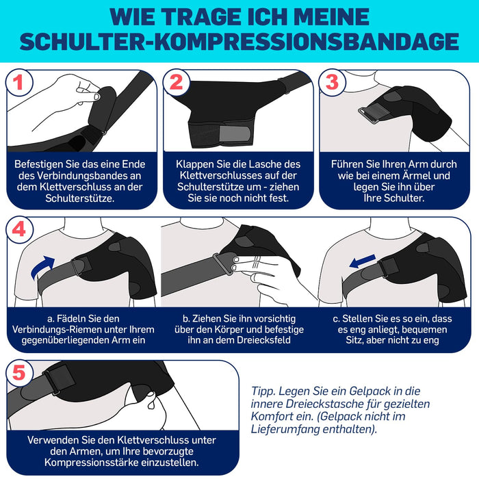 Dr. Arthritis Schulterbandage, schwarz, rechts/links