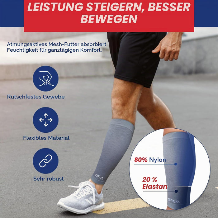 Dr. Arthritis Waden-Kompressionsstulpen, L, grau