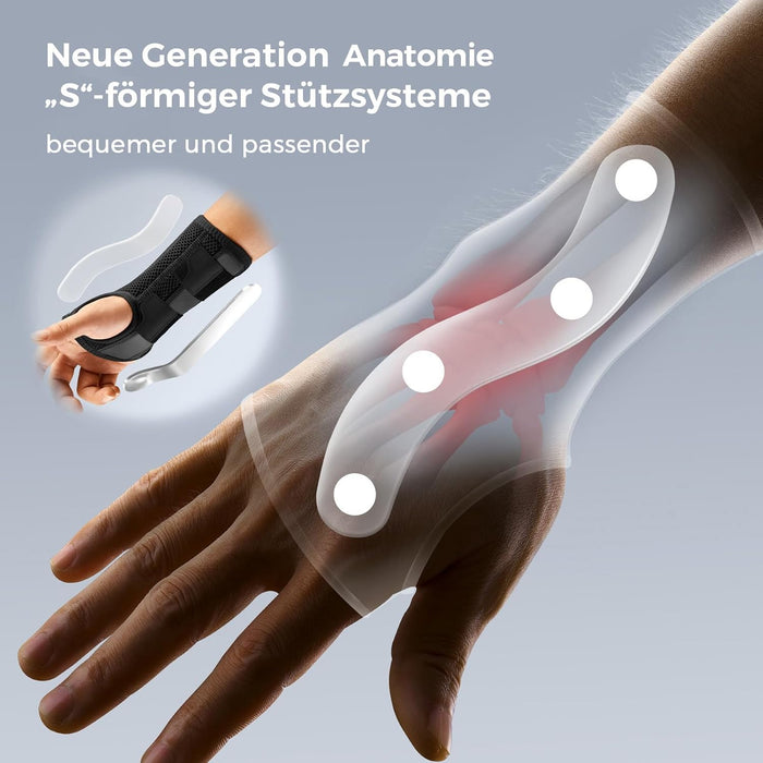 FREETOO HP-25 flexible Handgelenkschiene rechts M grau