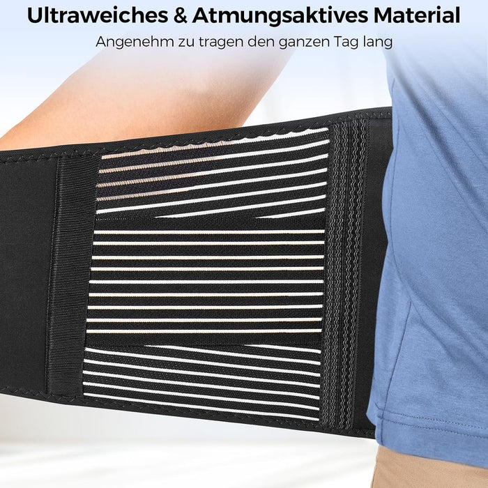 FREETOO Rückenstützgürtel mit sechs Stützen M schwarz