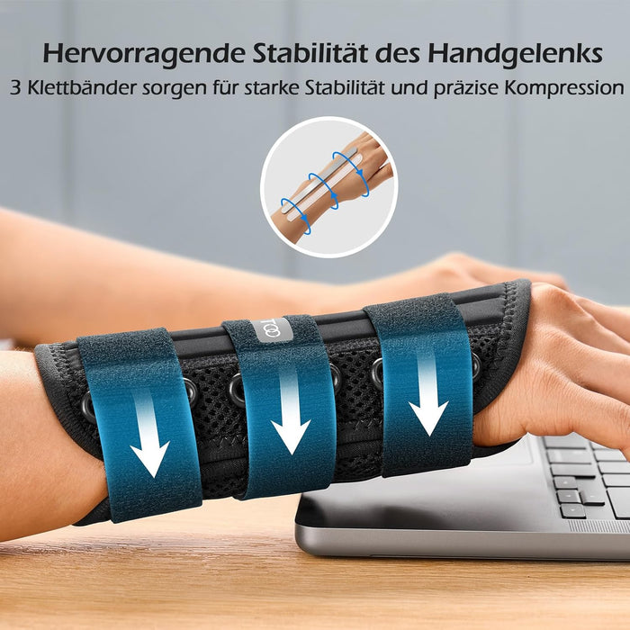 FREETOO lange Handgelenkstütze rechts M grau