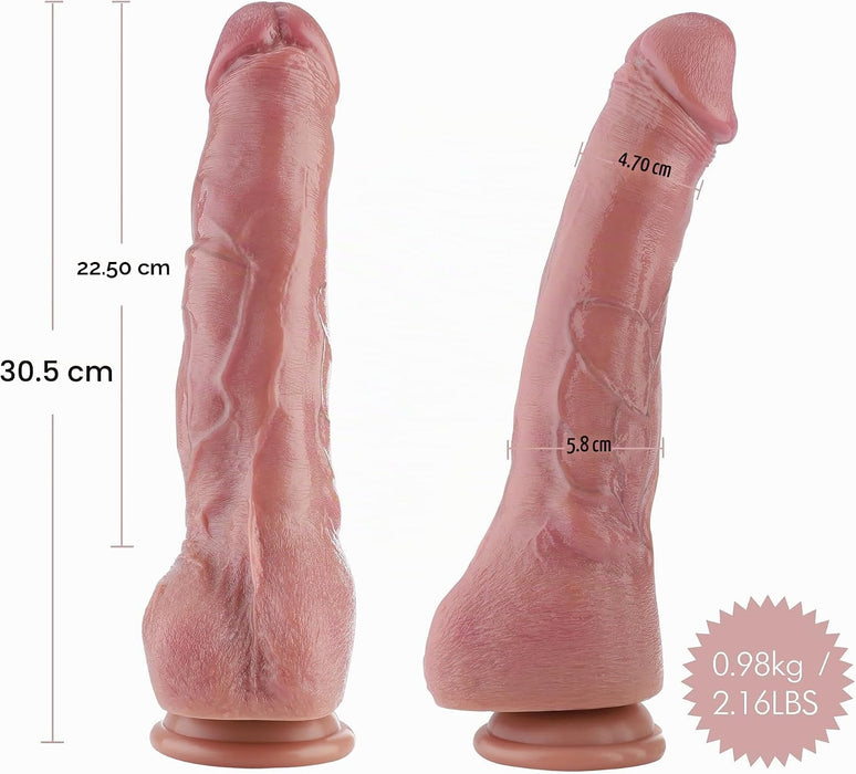 HISMITH High-End Dual-Density Silikondildo 30,4 cm