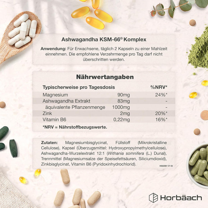 Horbäach Ashwagandha-Magnesium-Zink-Komplex