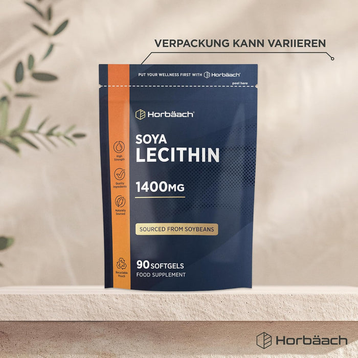 Horbäach Sojalecithin mit Vitamin E, 90 Weichkapseln