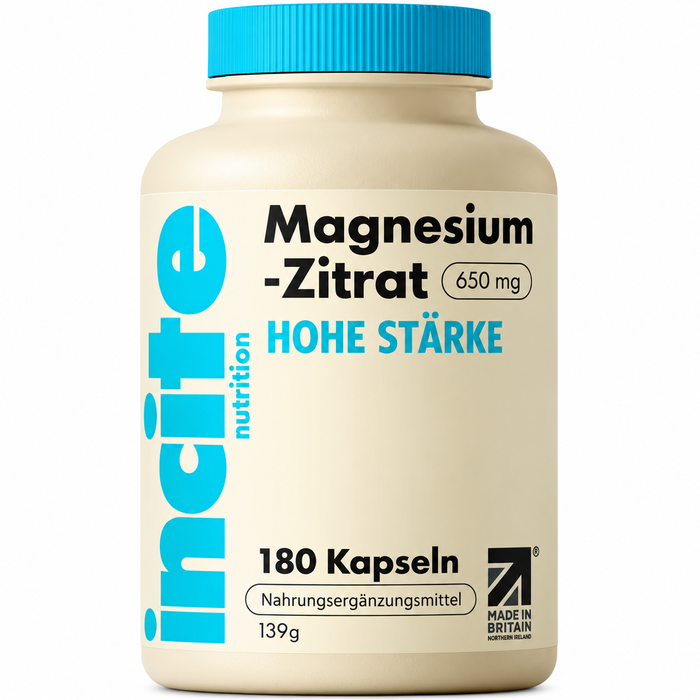 Incite Nutrition Magnesiumcitrat, 180 Kapseln