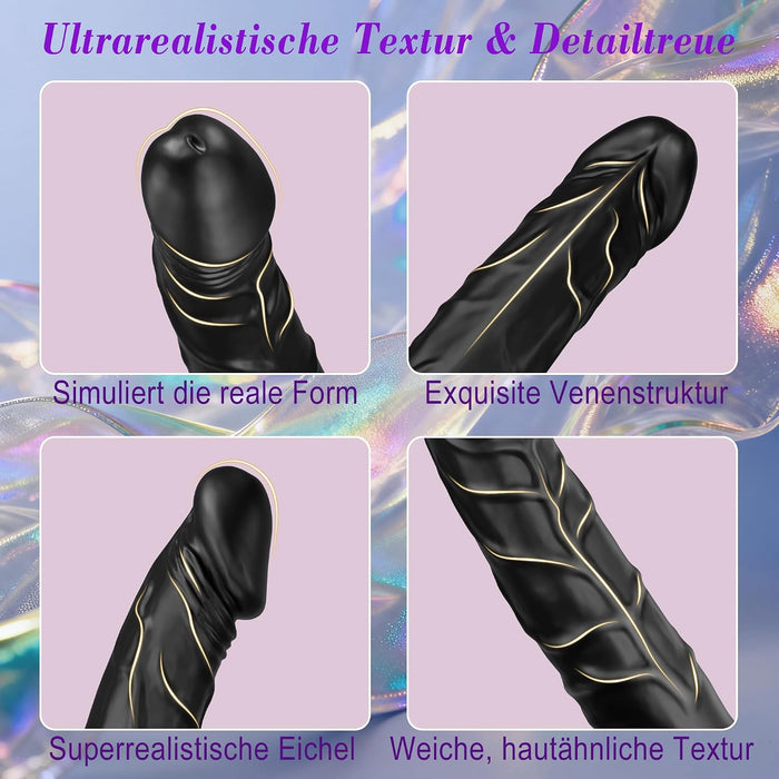Laphwing Silikon-Vibrator mit Rückholring, 22 cm