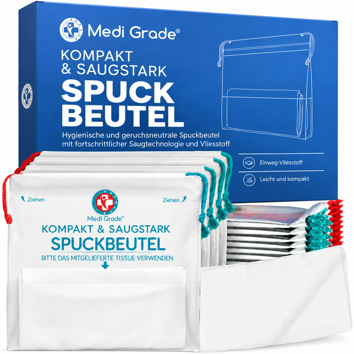 Medi Grade VBG10 Spuckbeutel mit Reinigungstüchern