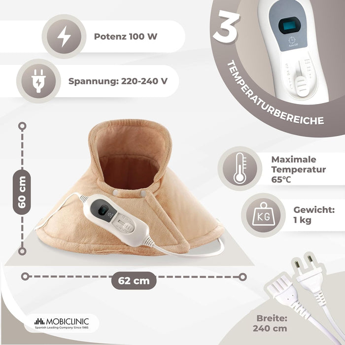 Mobiclinic Nackenheizkissen 62 x 60 cm, Beige