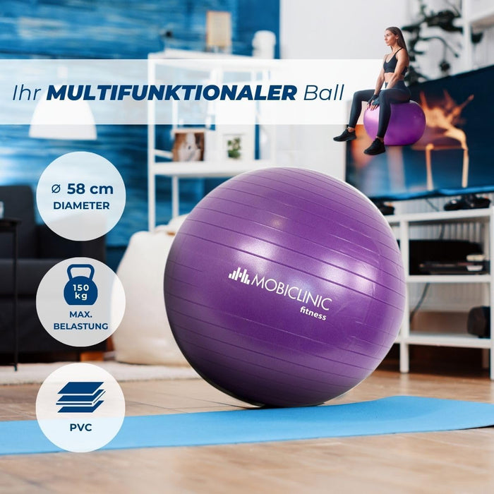 Mobiclinic PY-01 Gymnastikball 58 cm, Lila