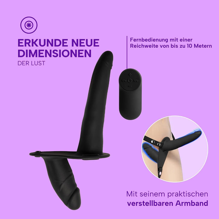 MySecretCase Doppel-Strap-on mit Fernbedienung