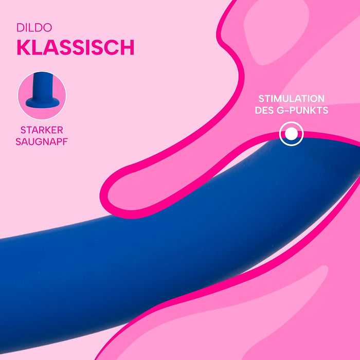 MySecretCase gebogener Silikon-Dildo Blau
